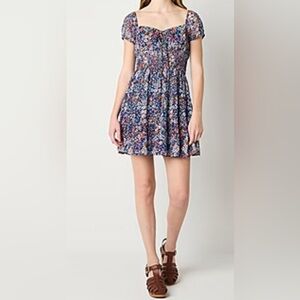 by&by Womens Short Sleeve Floral Fit + Flare Dress Juniors size XSmall #…